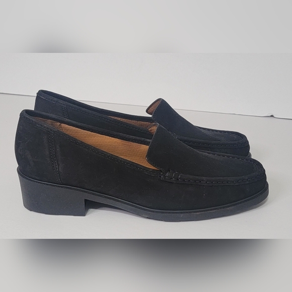 Clark's Suede Leather Loafers Women's Size 10 BNWOB Black Business Casual - Picture 5 of 7